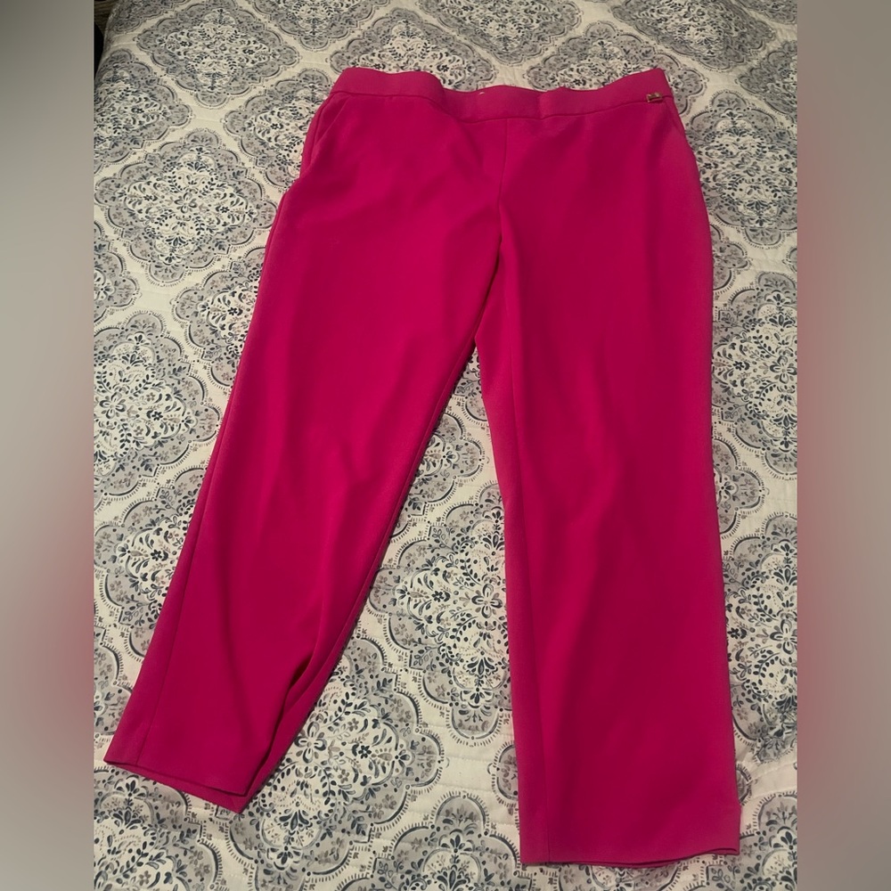 Anne Klein Vibrant Pink Women's Pants - Picture 2 of 7
